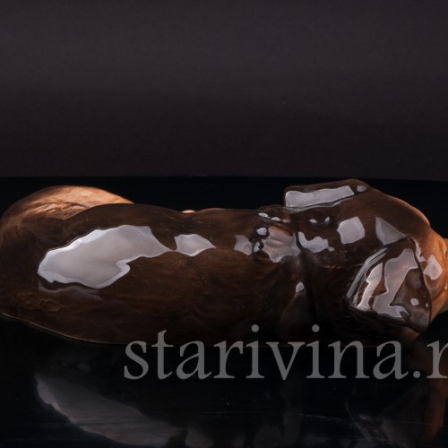 Статуэтка собаки из фарфора Лежащий щенок, Goebel, Германия, вт. пол. 20 в.