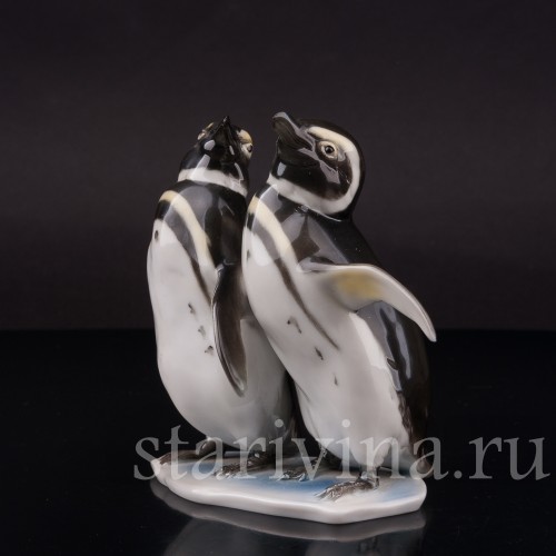 Статуэтка птицы из фарфора Два пингвина, Alka Kaiser, Германия, вт. пол. 20 в.