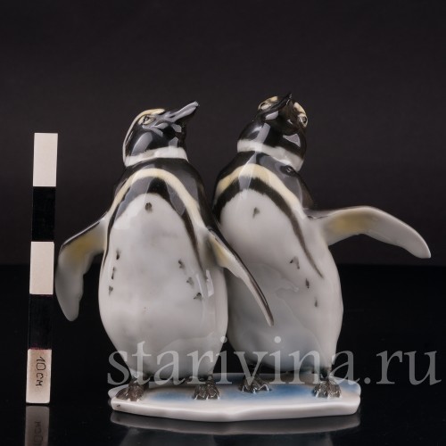 Статуэтка птицы из фарфора Два пингвина, Alka Kaiser, Германия, вт. пол. 20 в.