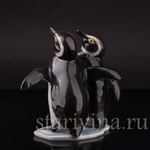 Статуэтка птицы из фарфора Два пингвина, Alka Kaiser, Германия, вт. пол. 20 в.
