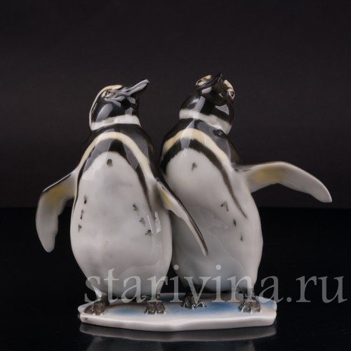 Статуэтка птицы из фарфора Два пингвина, Alka Kaiser, Германия, вт. пол. 20 в.