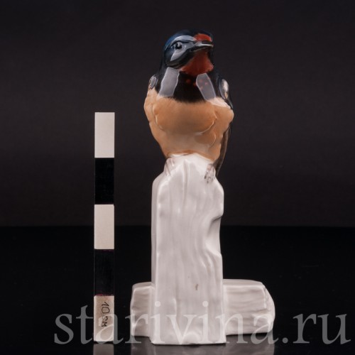 Фигурка птицы из фарфора Ласточка на заборе, Goebel, Германия, до 1991 года.