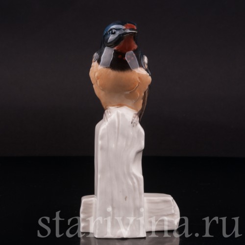 Фигурка птицы из фарфора Ласточка на заборе, Goebel, Германия, до 1991 года.