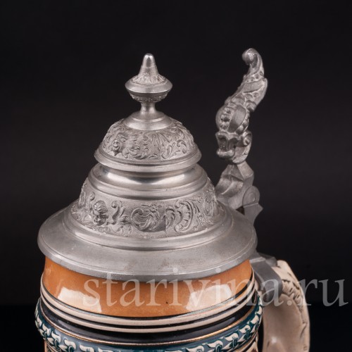 Старинная пивная кружка Трубач из Зекингена, 1/2 л, Albert Jacob Thewalt, Германия, кон. 19 - нач. 20 вв.