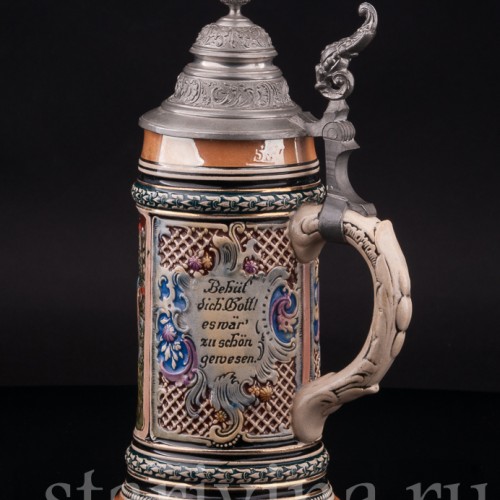 Старинная пивная кружка Трубач из Зекингена, 1/2 л, Albert Jacob Thewalt, Германия, кон. 19 - нач. 20 вв.