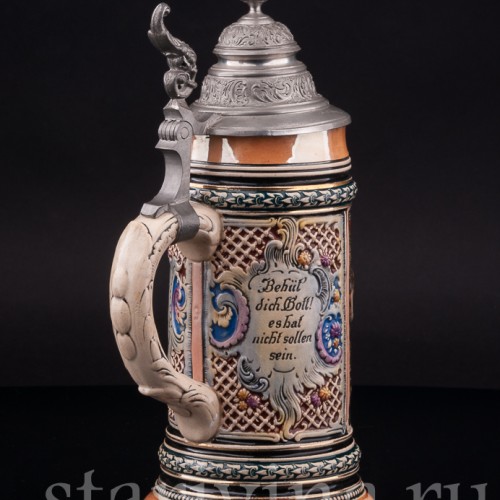 Старинная пивная кружка Трубач из Зекингена, 1/2 л, Albert Jacob Thewalt, Германия, кон. 19 - нач. 20 вв.