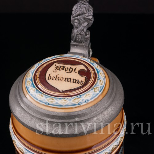 Старинная пивная кружка На дорожку, 1/2 л, Villeroy & Boch, Германия, 1900 г.