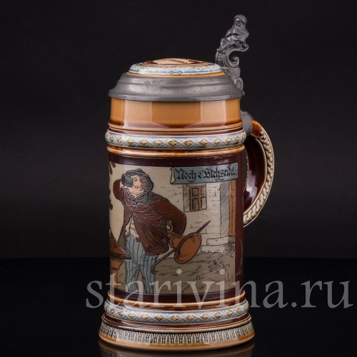 Старинная пивная кружка На дорожку, 1/2 л, Villeroy & Boch, Германия, 1900 г.