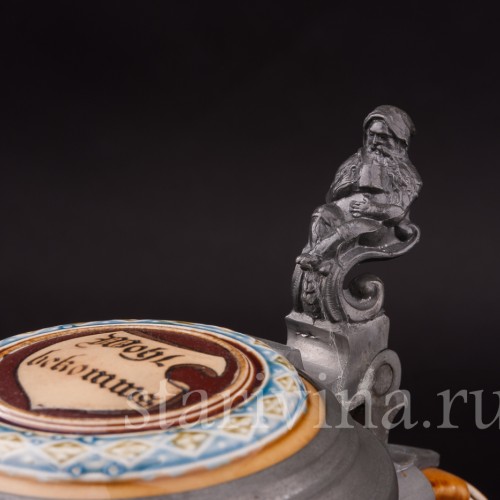 Старинная пивная кружка На дорожку, 1/2 л, Villeroy & Boch, Германия, 1900 г.