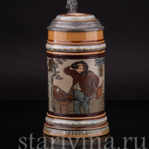 Старинная пивная кружка На дорожку, 1/2 л, Villeroy & Boch, Германия, 1900 г.