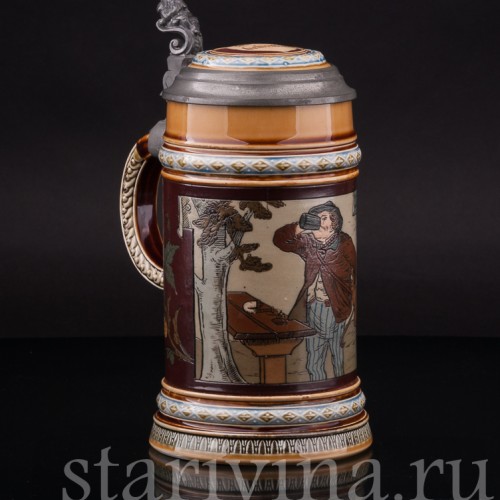 Старинная пивная кружка На дорожку, 1/2 л, Villeroy & Boch, Германия, 1900 г.