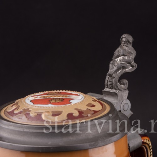 Старинная пивная кружка Три портрета, 1/2 л, Villeroy & Boch, Германия, 1901 г.