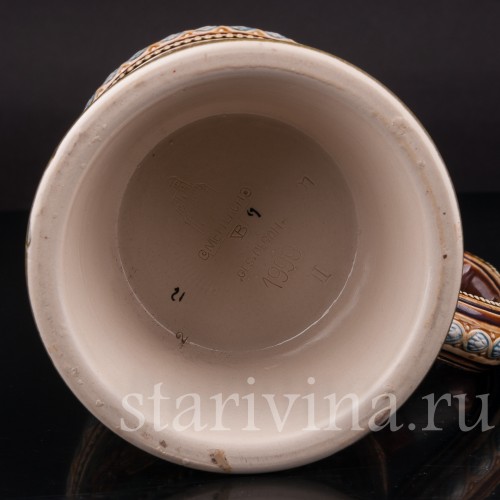 Старинная пивная кружка Три портрета, 1/2 л, Villeroy & Boch, Германия, 1901 г.