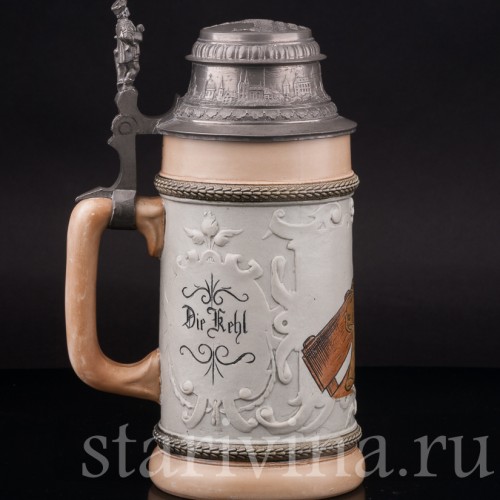 Старинная пивная кружка Выставка в Нюрнберге, 1896, 1/2 л, Hauber & Reuther, Германия, 1896 г.