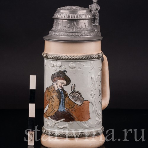 Старинная пивная кружка Выставка в Нюрнберге, 1896, 1/2 л, Hauber & Reuther, Германия, 1896 г.