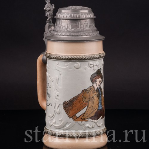 Старинная пивная кружка Выставка в Нюрнберге, 1896, 1/2 л, Hauber & Reuther, Германия, 1896 г.