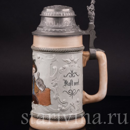 Старинная пивная кружка Выставка в Нюрнберге, 1896, 1/2 л, Hauber & Reuther, Германия, 1896 г.