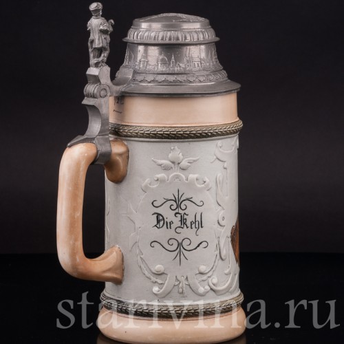 Старинная пивная кружка Выставка в Нюрнберге, 1896, 1/2 л, Hauber & Reuther, Германия, 1896 г.