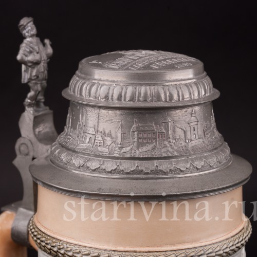 Старинная пивная кружка Выставка в Нюрнберге, 1896, 1/2 л, Hauber & Reuther, Германия, 1896 г.