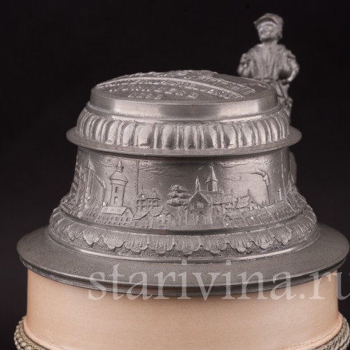 Старинная пивная кружка Выставка в Нюрнберге, 1896, 1/2 л, Hauber & Reuther, Германия, 1896 г.