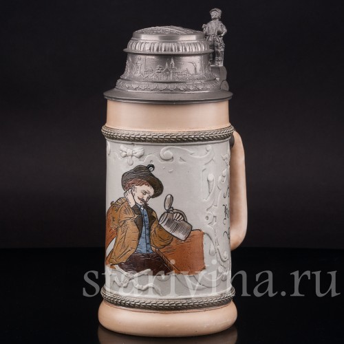 Старинная пивная кружка Выставка в Нюрнберге, 1896, 1/2 л, Hauber & Reuther, Германия, 1896 г.