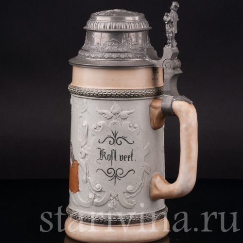 Старинная пивная кружка Выставка в Нюрнберге, 1896, 1/2 л, Hauber & Reuther, Германия, 1896 г.