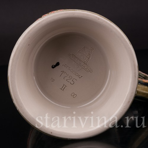 Старинная пивная кружка Влюблённые, 1/2 л, Villeroy & Boch, Германия, 1900 год.