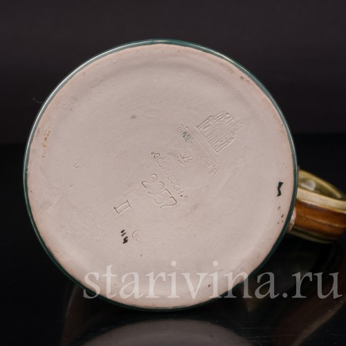 Старинная пивная кружка Кегельбан, 1/2 л, Villeroy & Boch, Германия, 1906 г.