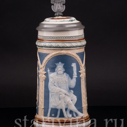 Старинная пивная кружка Гамбринус, 1/2 л, Villeroy & Boch, Германия, 1899 г.