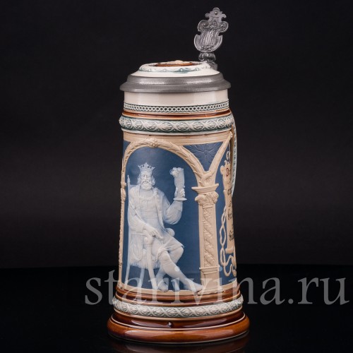 Старинная пивная кружка Гамбринус, 1/2 л, Villeroy & Boch, Германия, 1899 г.