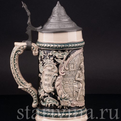 Старинная пивная кружка Музыка и песни, 1/2 л, Diesinger, Германия, 1894-1900 гг.