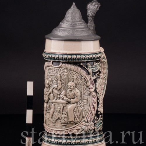 Старинная пивная кружка Музыка и песни, 1/2 л, Diesinger, Германия, 1894-1900 гг.