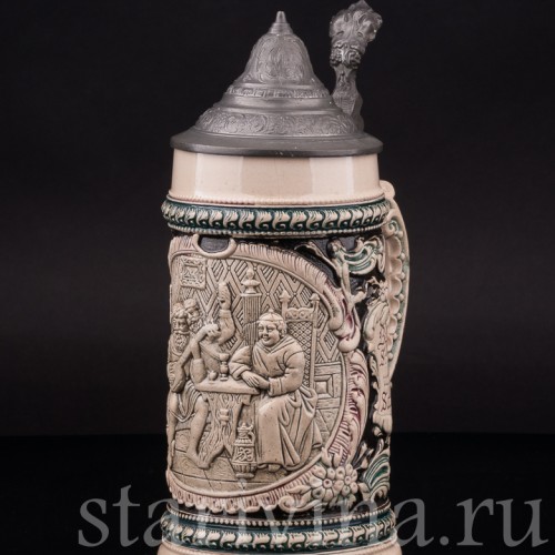Старинная пивная кружка Музыка и песни, 1/2 л, Diesinger, Германия, 1894-1900 гг.