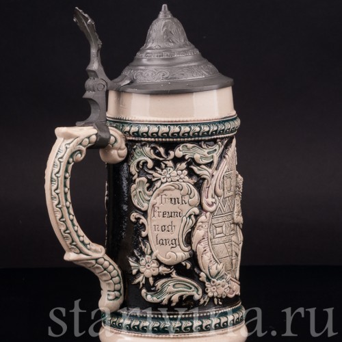 Старинная пивная кружка Музыка и песни, 1/2 л, Diesinger, Германия, 1894-1900 гг.