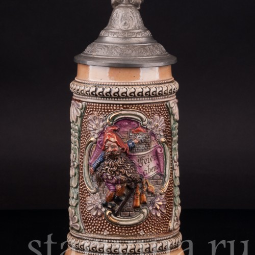 Старинная пивная кружка Праздничный вечер, 1/2 л, Diesinger, Германия, нач. 20 в.