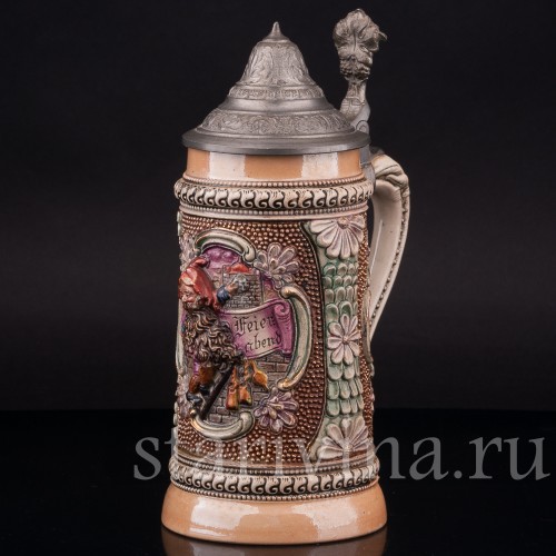 Старинная пивная кружка Праздничный вечер, 1/2 л, Diesinger, Германия, нач. 20 в.