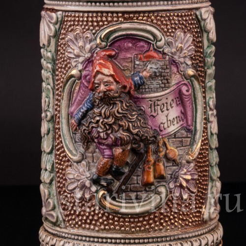 Старинная пивная кружка Праздничный вечер, 1/2 л, Diesinger, Германия, нач. 20 в.