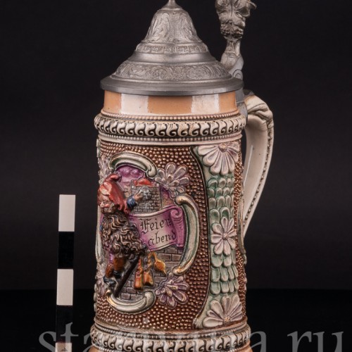 Старинная пивная кружка Праздничный вечер, 1/2 л, Diesinger, Германия, нач. 20 в.