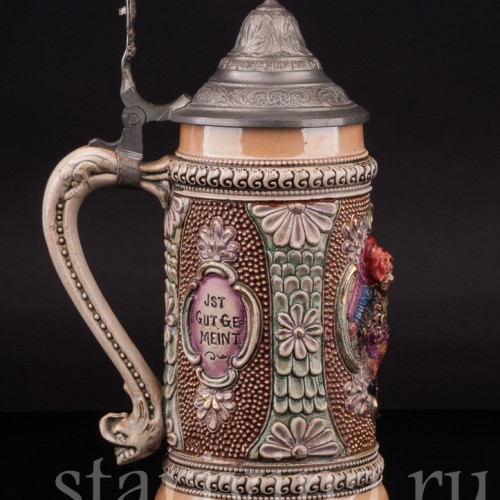 Старинная пивная кружка Праздничный вечер, 1/2 л, Diesinger, Германия, нач. 20 в.