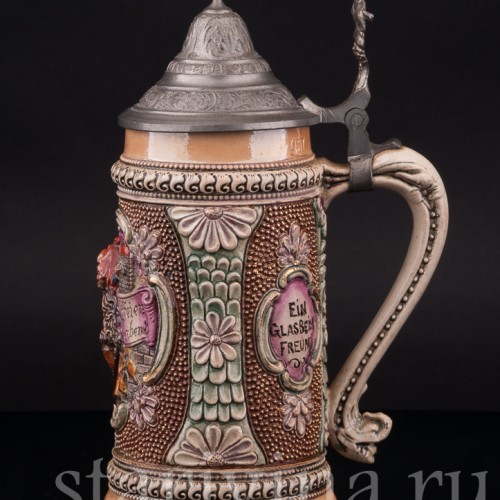 Старинная пивная кружка Праздничный вечер, 1/2 л, Diesinger, Германия, нач. 20 в.