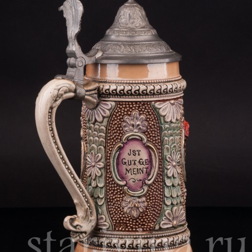 Старинная пивная кружка Праздничный вечер, 1/2 л, Diesinger, Германия, нач. 20 в.