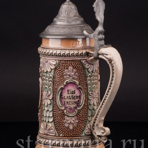 Старинная пивная кружка Праздничный вечер, 1/2 л, Diesinger, Германия, нач. 20 в.