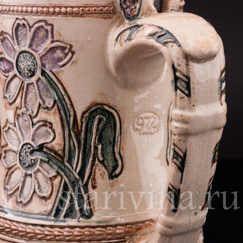 Старинная пивная кружка Гномы на бочке, 1/2 л, Diesinger, Германия, кон. 19 - нач. 20 вв.