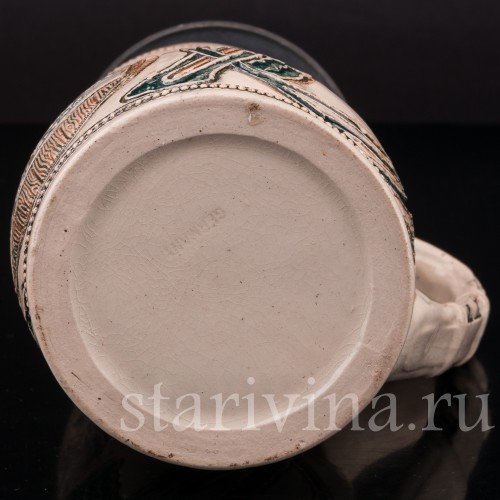 Старинная пивная кружка Гномы на бочке, 1/2 л, Diesinger, Германия, кон. 19 - нач. 20 вв.