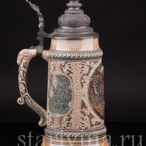 Старинная пивная кружка Трубач из Зекингена, 1 л, Diesinger, Германия, кон. 19 - нач. 20 вв.