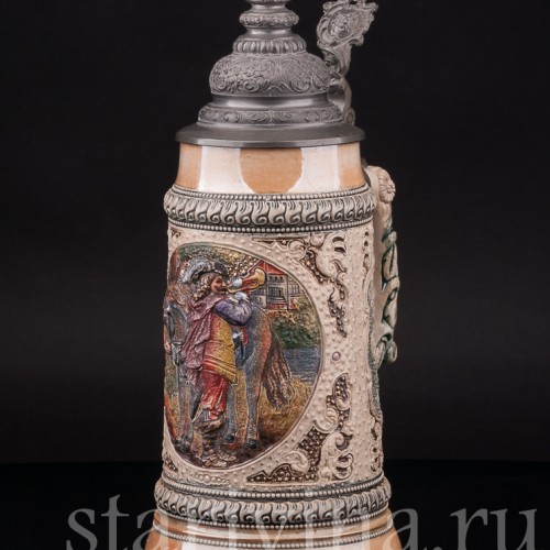 Старинная пивная кружка Трубач из Зекингена, 1 л, Diesinger, Германия, кон. 19 - нач. 20 вв.