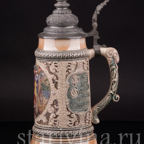 Старинная пивная кружка Трубач из Зекингена, 1 л, Diesinger, Германия, кон. 19 - нач. 20 вв.