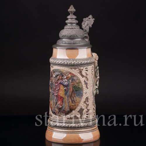 Старинная пивная кружка Трубач из Зекингена, 1 л, Diesinger, Германия, кон. 19 - нач. 20 вв.