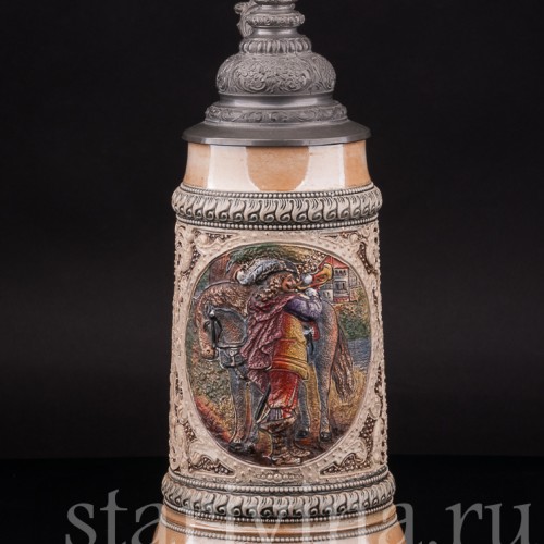 Старинная пивная кружка Трубач из Зекингена, 1 л, Diesinger, Германия, кон. 19 - нач. 20 вв.