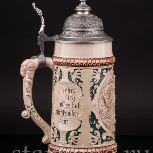 Старинная пивная кружка Трубач из Зекингена, 1 л, Diesinger, Германия, кон. 19 - нач. 20 вв.